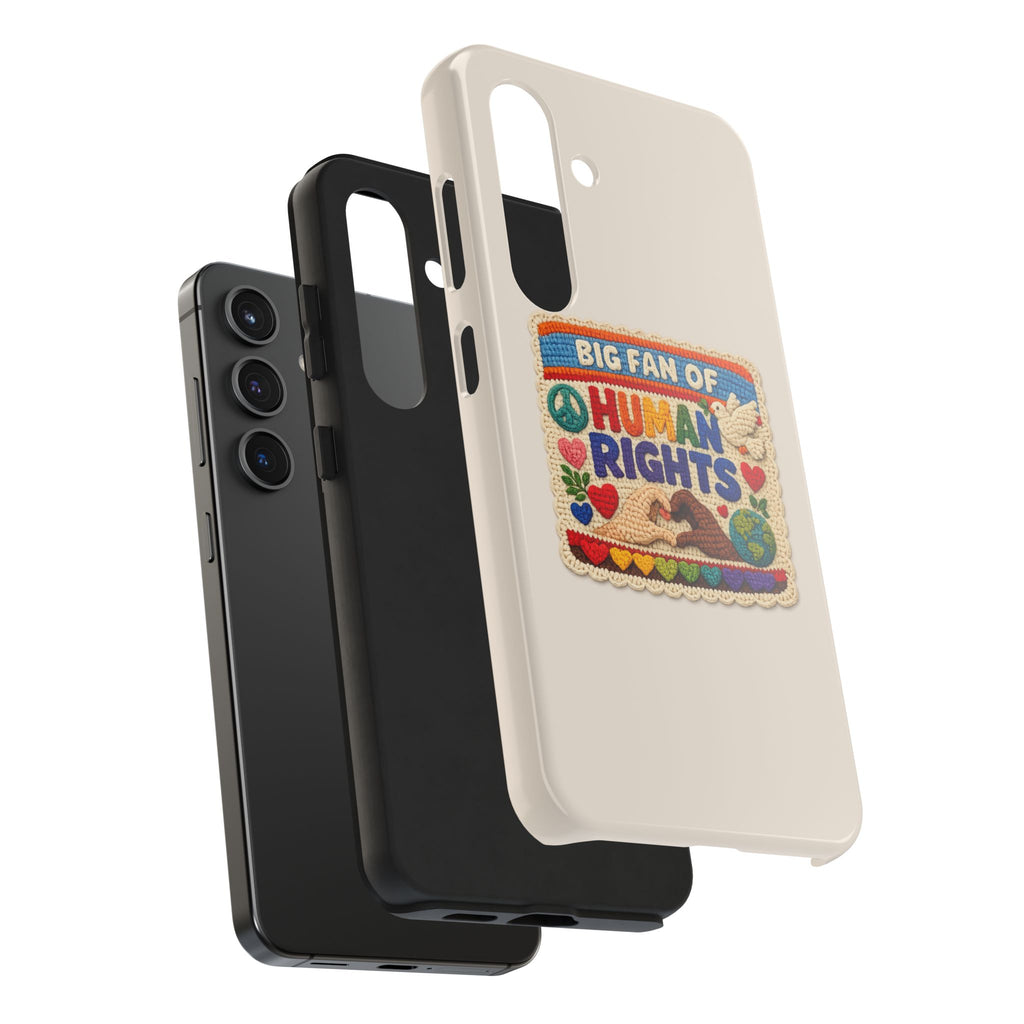 Big Fan of Human Rights Phone Case - Crochet Style Phone Case - Cute Activist Phone Case - Aesthetic Phone Case - Gift for Her