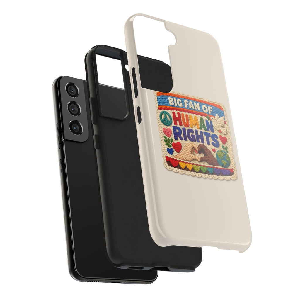 Big Fan of Human Rights Phone Case - Crochet Style Phone Case - Cute Activist Phone Case - Aesthetic Phone Case - Gift for Her