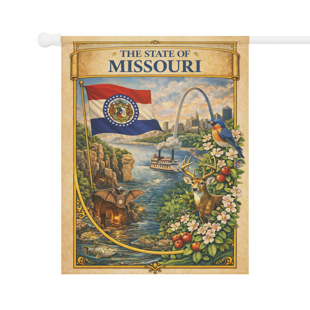 State of Missouri garden flag | Garden Banner, Missouri flag art