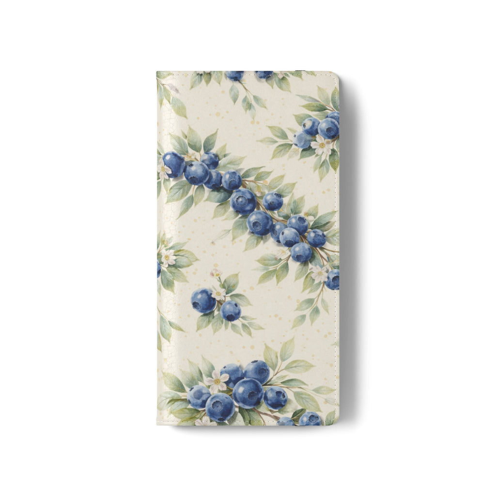 Blueberry Watercolor Pattern Flip Case | Phone Wallet, Card Slots